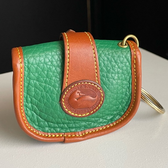 Dooney & Bourke Kelly green leather Key chain Caddy purse bag accessory - Picture 7 of 16